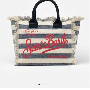 MC2 Saint Barth Blue and Cream Nautical Tote